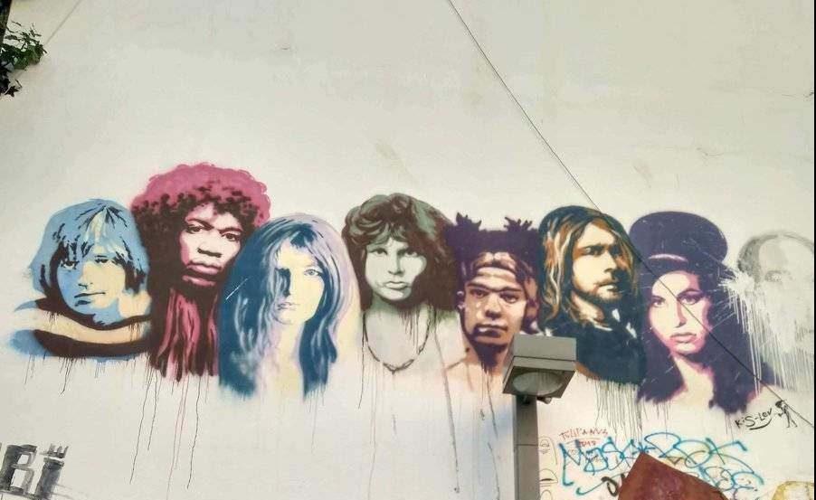 The 27 Club wall mural in Tel Avivs Florenin neighborhood